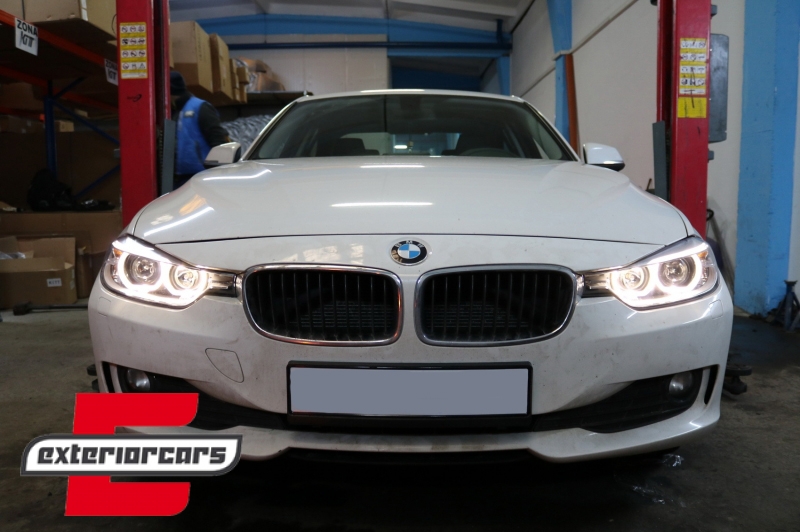 Prednja svjetla LED Angel Eyes Xenon look (crna) / BMW serije 3 F30 F31 limuzina karavan (10.2011-05.2015), LPBMH1