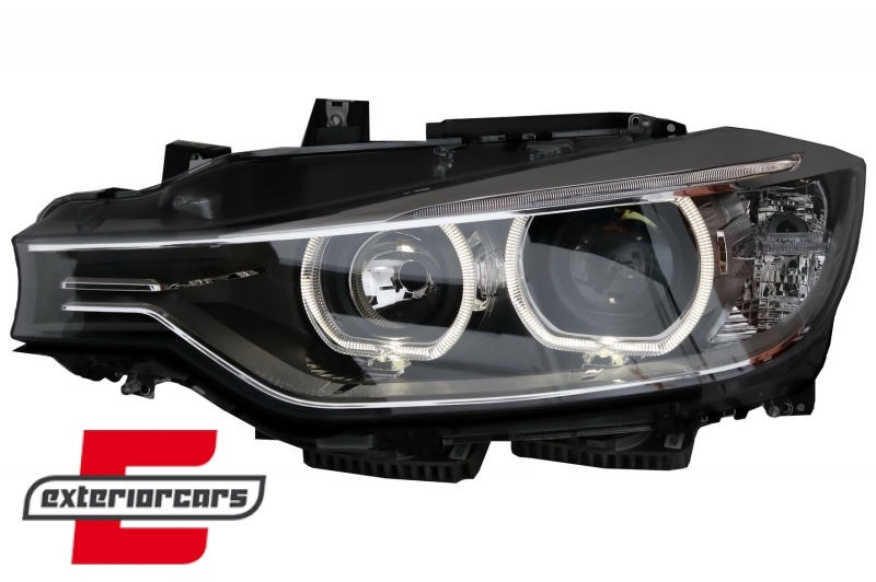 Prednja svjetla LED Angel Eyes Xenon look (crna) / BMW serije 3 F30 F31 limuzina karavan (10.2011-05.2015), LPBMH1