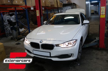 Prednja svjetla LED Angel Eyes Xenon look (crna) / BMW serije 3 F30 F31 limuzina karavan (10.2011-05.2015), LPBMH1