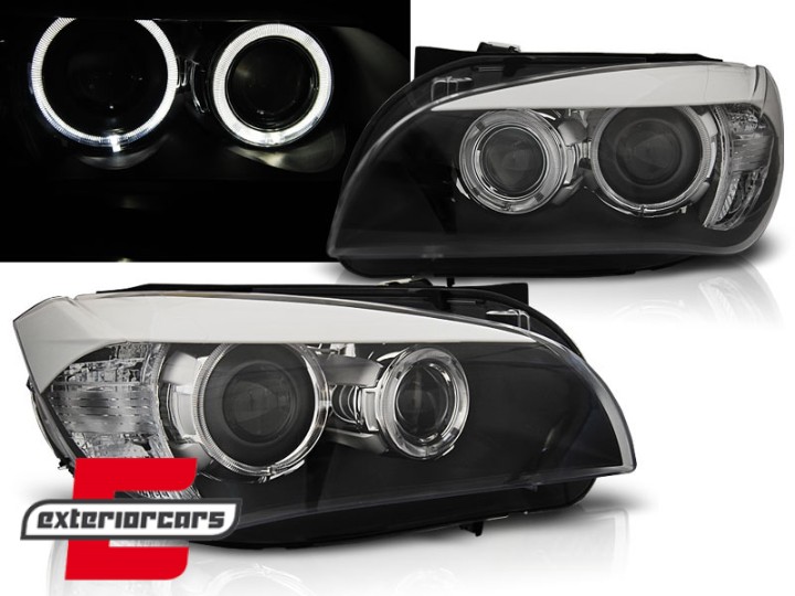 Prednja svjetla LED Angel Eyes Xenon look (crna) / BMW X1 E84 (2009-2012), LPBME0