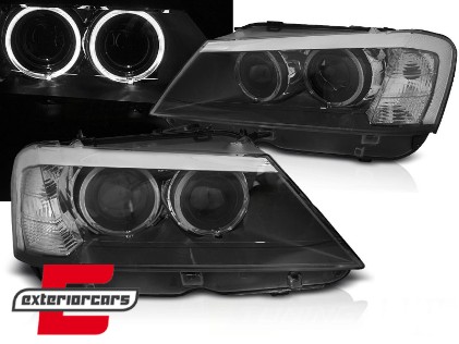 Prednja svjetla LED Angel Eyes Xenon look (crna) / BMW X3 F25 SUV (2010-2014), LPBMJ6