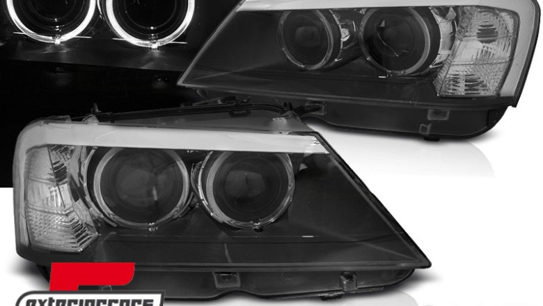 Prednja svjetla LED Angel Eyes Xenon look (crna) / BMW X3 F25 SUV (2010-2014), LPBMJ6
