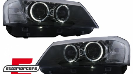 Prednja svjetla LED Angel Eyes Xenon look (crna) / BMW X3 F25 SUV (2010-2014), LPBMJ6