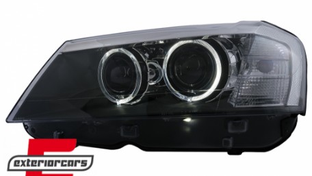 Prednja svjetla LED Angel Eyes Xenon look (crna) / BMW X3 F25 SUV (2010-2014), LPBMJ6