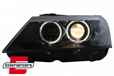 Prednja svjetla LED Angel Eyes Xenon look (crna) / BMW X3 F25 SUV (2010-2014), LPBMJ6