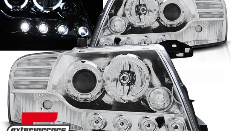 Prednja svjetla LED DayLight Angel Eyes (chrome) / Mitsubishi Pajero V60 (2000-2006), LPMI07
