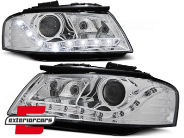 Prednja svjetla LED DayLight (chrome) / Audi A3 8P 8PA (2003-2008), LPAU23