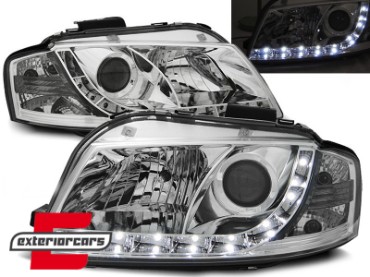Prednja svjetla LED DayLight (chrome) / Audi A3 8P 8PA (2003-2008), LPAU43