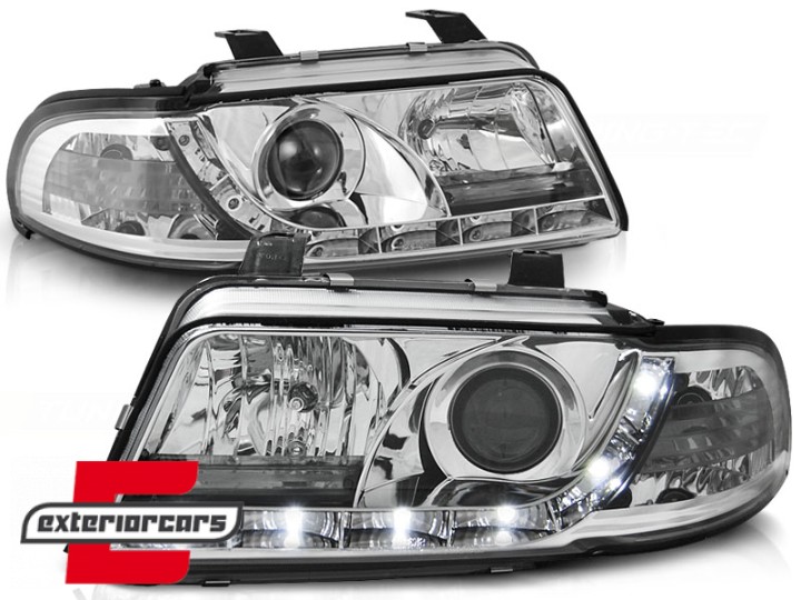 Prednja svjetla LED DayLight (chrome) / Audi A4 B5 Facelift (01.1999-09.2000), LPAU35