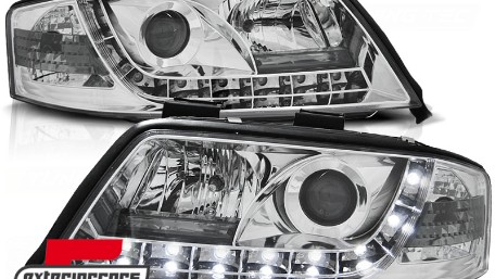 Prednja svjetla LED DayLight (chrome) / Audi A6 4B C5 (05.1997-05.2001), LPAU37