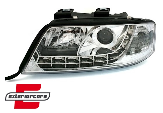 Prednja svjetla LED DayLight (chrome) / Audi A6 4B C5 (05.1997-05.2001), LPAU37