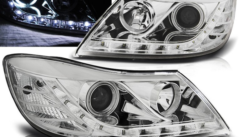 Prednja svjetla LED DayLight (chrome) - facelift / Škoda Octavia II facelift (2009-2012), LPSK20