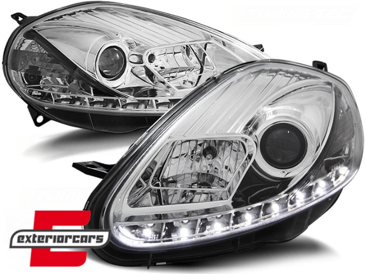 Prednja svjetla LED DAYLIGHT (chrome) / / Fiat Grande Punto (2005-2008), LPFI05