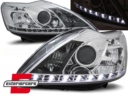 Prednja svjetla LED DayLight (chrome) / Ford Focus (02.2008-2010), LPFO72