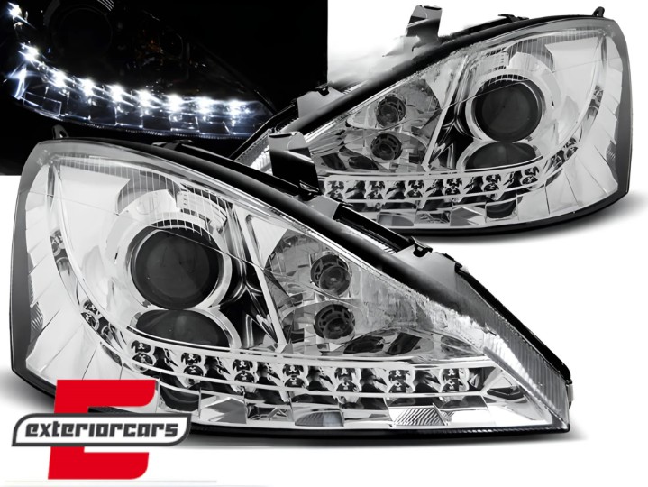 Prednja svjetla LED DayLight (chrome) / Ford Focus (1998-10.2001), LPFO43