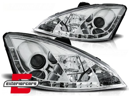 Prednja svjetla LED DayLight (chrome) / Ford Focus Facelift (11.2001-2004), LPFO24