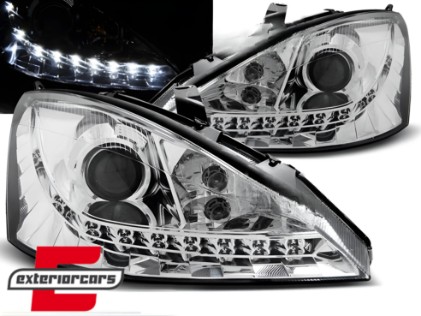Prednja svjetla LED DayLight (chrome) / Ford Focus Facelift (11.2001-2004), LPFO47