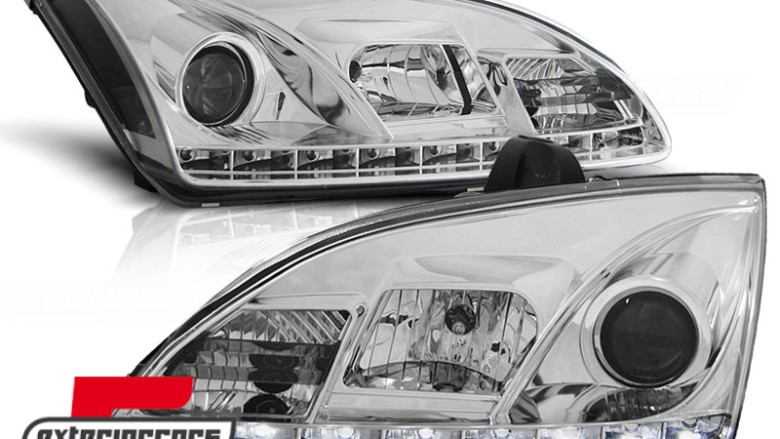 Prednja svjetla LED DayLight (chrome) / Ford Focus II (2004-01.2008), LPFO20