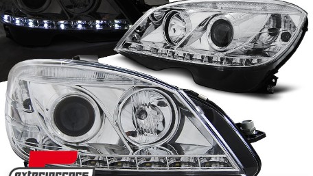 Prednja svjetla LED DayLight (chrome) / Mercedes C klasa W204 S204 limuzina karavan (2007-2010), LPME94