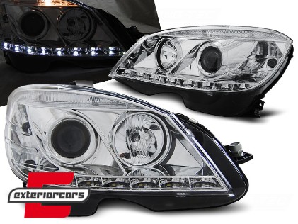 Prednja svjetla LED DayLight (chrome) / Mercedes C klasa W204 S204 limuzina karavan (2007-2010), LPME94
