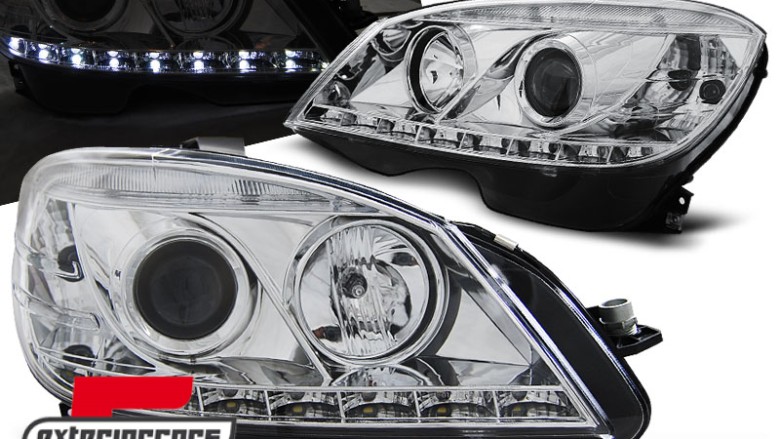 Prednja svjetla LED DayLight (chrome) / Mercedes C klasa W204 S204 limuzina karavan (2007-2010), LPME94