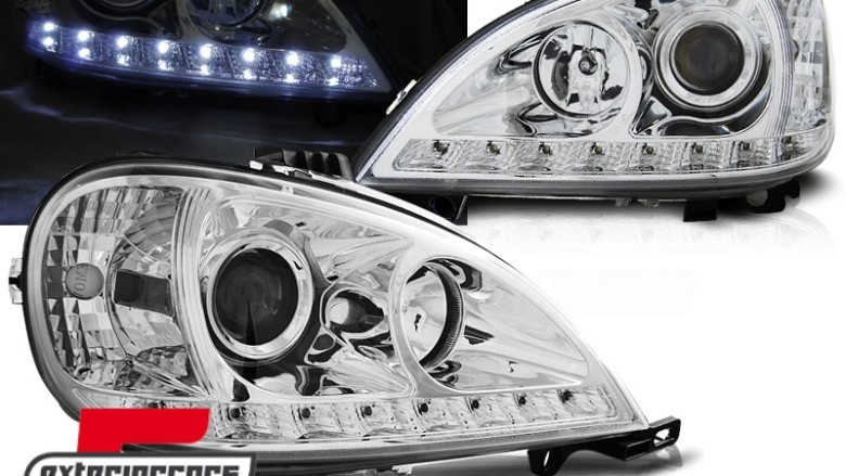 Prednja svjetla LED DayLight (chrome) / Mercedes ML klasa W163 (09.2001-2005), LPME84