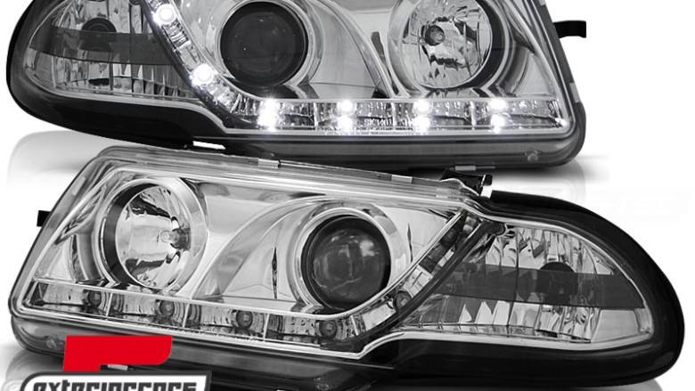 Prednja svjetla LED DayLight (chrome) / Opel Astra F (09.1994-1997), LPOP61
