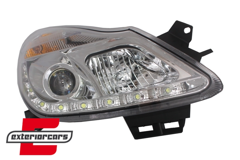 Prednja svjetla LED DayLight (chrome) / Opel Corsa D (2006-2011), LPOP49