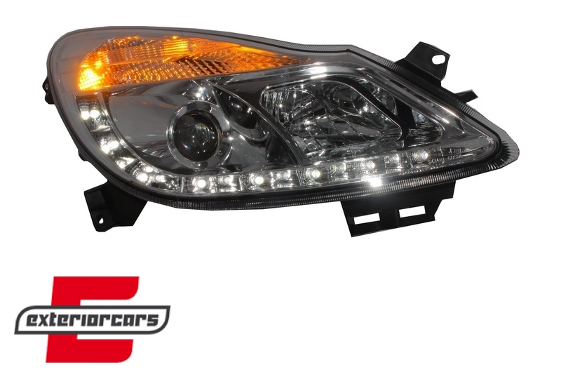 Prednja svjetla LED DayLight (chrome) / Opel Corsa D (2006-2011), LPOP49