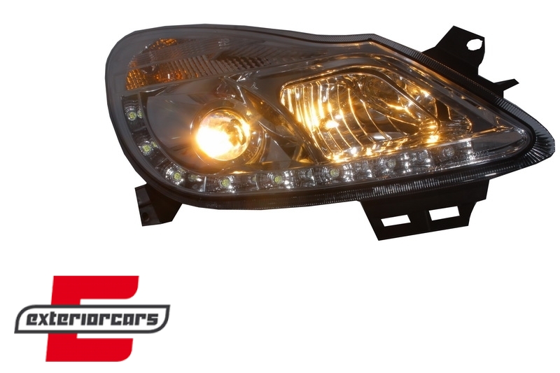 Prednja svjetla LED DayLight (chrome) / Opel Corsa D (2006-2011), LPOP49