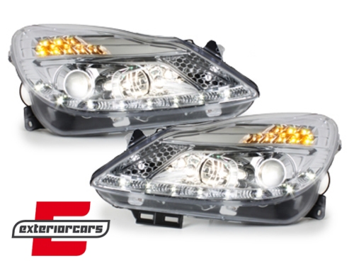 Prednja svjetla LED DayLight (chrome) / Opel Corsa D (2006-2011), LPOPA2