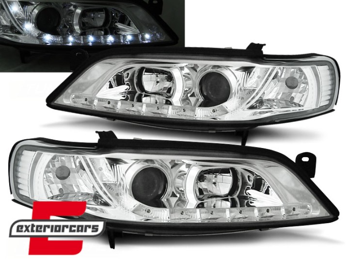 Prednja svjetla LED DayLight (chrome) / Opel Vectra B (1999-2002), LPOP47