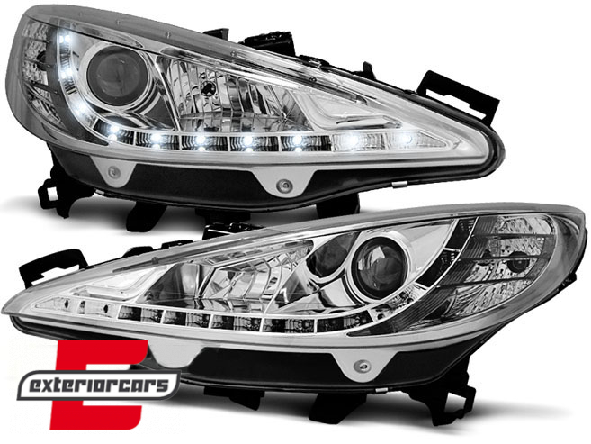 Prednja svjetla LED DayLight (chrome) / Peugeot 207 (2006-2015), LPPE32