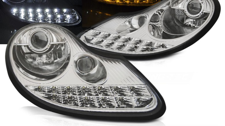 Prednja svjetla LED DayLight (chrome) /  PORSCHE BOXSTER  911 996 (1996-2004), LPPO01