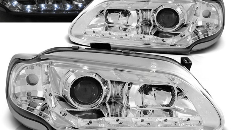 Prednja svjetla LED DayLight (chrome) / RENAULT MEGANE/SCENIC (96-99), LPRE23