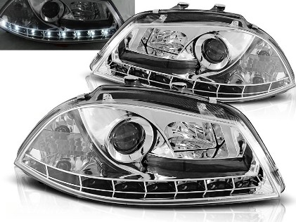 Prednja svjetla LED DayLight (chrome) / Seat Ibiza 6L (2002-2008), LPSE07