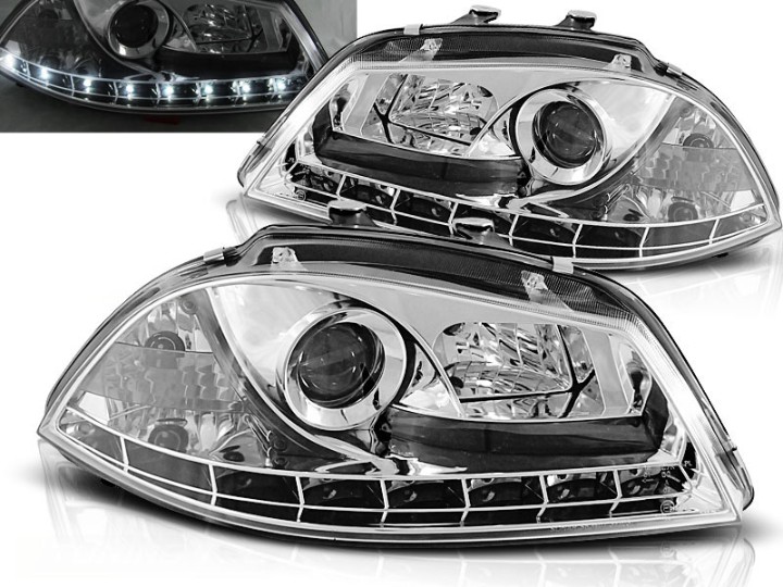 Prednja svjetla LED DayLight (chrome) / Seat Ibiza 6L (2002-2008), LPSE07