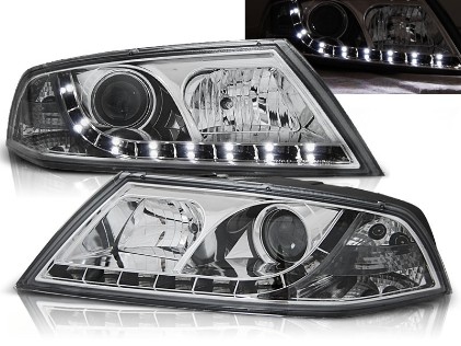 Prednja svjetla LED DayLight (chrome) / Škoda Octavia II (2004-2008), LPSK07