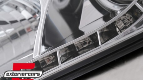 Prednja svjetla LED DayLight (chrome) / Škoda Octavia II (2004-2008), LPSK07