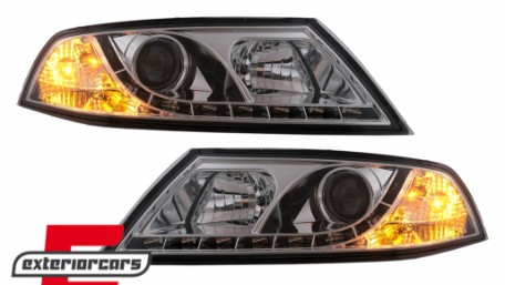Prednja svjetla LED DayLight (chrome) / Škoda Octavia II (2004-2008), LPSK07