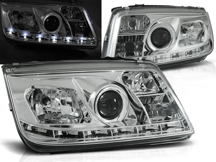 Prednja svjetla LED DayLight (chrome) / Volkswagen Bora (09.1998-07.2005), LPVWA1