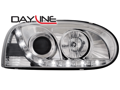 Prednja svjetla LED DayLight (chrome) / Volkswagen Golf 3 (09.1991-08.1997), LPVW94