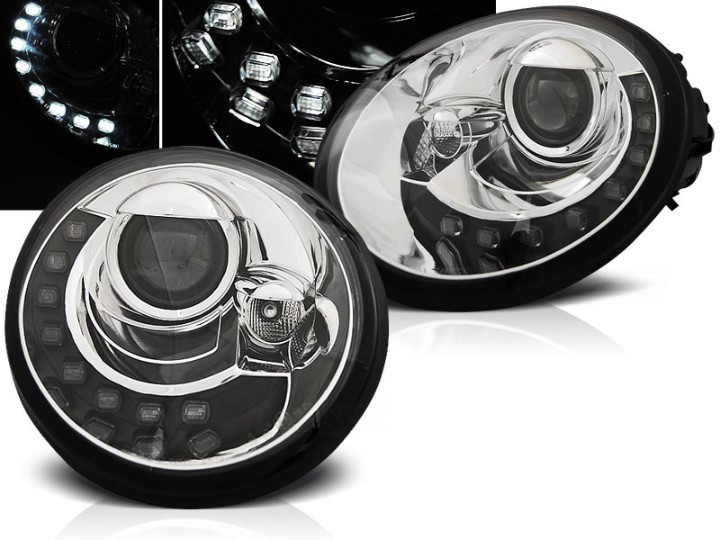 Prednja svjetla LED DayLight (chrome) / Volkswagen New Beetle (10.1998-05.2005), LPVWL6