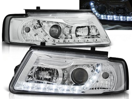 Prednja svjetla LED DayLight (chrome) / Volkswagen Passat B5 3B (11.1996-08.2000), LPVWE6