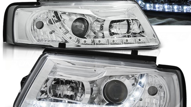 Prednja svjetla LED DayLight (chrome) / Volkswagen Passat B5 3B (11.1996-08.2000), LPVWE6