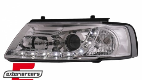 Prednja svjetla LED DayLight (chrome) / Volkswagen Passat B5 3B (11.1996-08.2000), LPVWE6