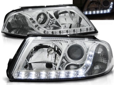 Prednja svjetla LED DayLight (chrome) / Volkswagen Passat B5 3BG (09.2000-03.2005), LPVW55
