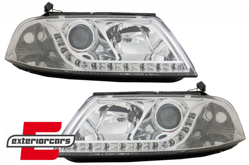 Prednja svjetla LED DayLight (chrome) / Volkswagen Passat B5 3BG (09.2000-03.2005), LPVW55