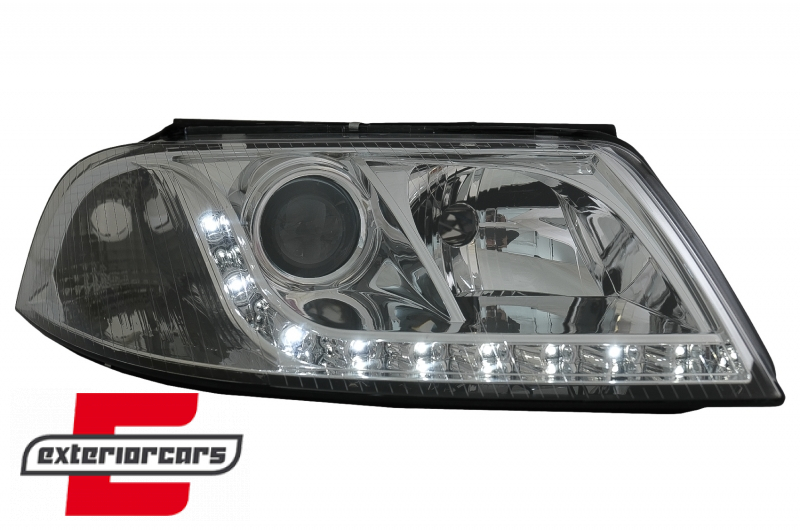 Prednja svjetla LED DayLight (chrome) / Volkswagen Passat B5 3BG (09.2000-03.2005), LPVW55