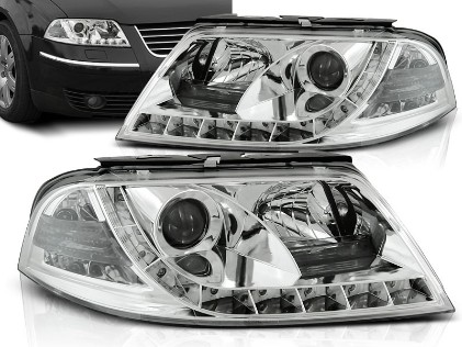 Prednja svjetla LED DayLight (chrome) / Volkswagen Passat B5 3BG (09.2000-03.2005), LPVW81